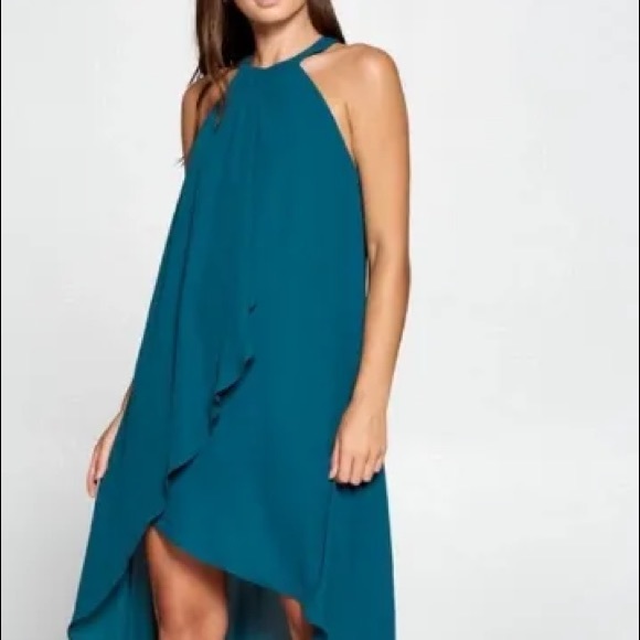 EMMI HI- LO DRAPPED DRESS - Picture 1 of 3